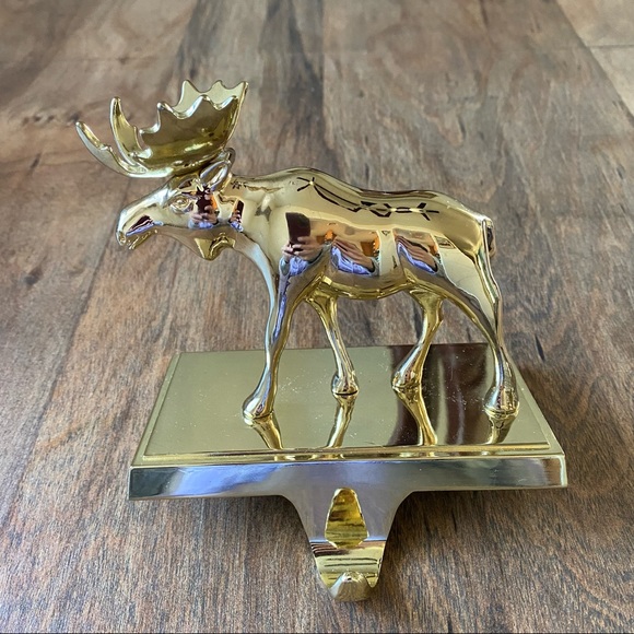 Brass Moose Christmas Stocking Holder - Picture 7 of 12